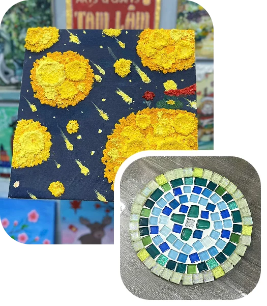 workshop tranh 3D và mosaic